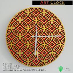 Geometric Mandala Wall Clock - Multilayer Svg - Cricut, Glowforge, Laser Cut, Cnc - thumbnail 2