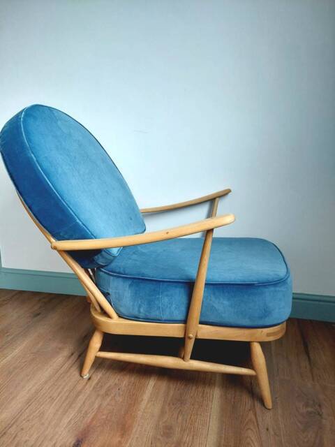Custom Colour Linwood Omega Velvet Ercol 203 Chair Cushions - image 1