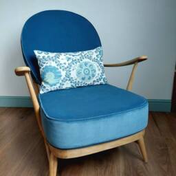Custom Colour Linwood Omega Velvet Ercol 203 Chair Cushions - thumbnail 3