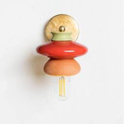 Reading Lamp Terracotta Bedside Lamp, Ceramic Wall Sconce Light Fixture - thumbnail 1
