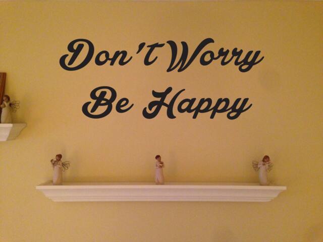 Don't Worry Be Happy Vinyl Wall Quote, Home Art Decal - image 1