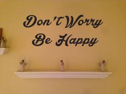 Don't Worry Be Happy Vinyl Wall Quote, Home Art Decal - thumbnail 1