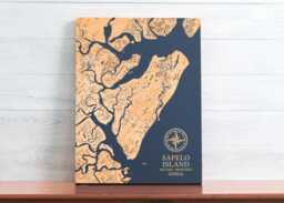 Sapelo Island, Georgia Map - Engraved Wood Coastal Wall Art Sign, Beach House Home Decor Nautical Print, Unique Personalized Family Gift - thumbnail 1