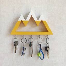 Handmade Mountain Key Hanger - Rustic Pine Entryway Organizer - thumbnail 4