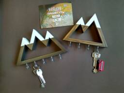 Handmade Mountain Key Hanger - Rustic Pine Entryway Organizer