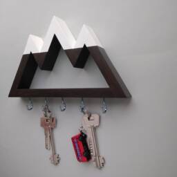 Handmade Mountain Key Hanger - Rustic Pine Entryway Organizer - thumbnail 2