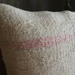 50cm - Or 20 Inches Vintage Kilim Cushion Cover Handwoven - Hemp/Wool/Linen Soft Feel Off White Natural #9 - thumbnail 3