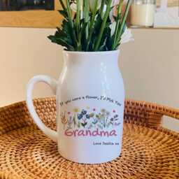 Personalised Vase, If Nanny's Were Flowers, Nanny Birthday Gifts, Mum Gift For Grandma Nana, Small Christmas Flower Jug - thumbnail 3