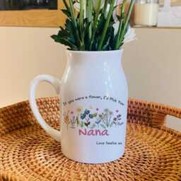 Personalised Vase, If Nanny's Were Flowers, Nanny Birthday Gifts, Mum Gift For Grandma Nana, Small Christmas Flower Jug - thumbnail 2