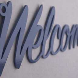 Welcome Metal Sign - Wall Decor Modern Entrance Handmade Steel Sign UK Made - thumbnail 4