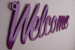 Welcome Metal Sign - Wall Decor Modern Entrance Handmade Steel Sign UK Made