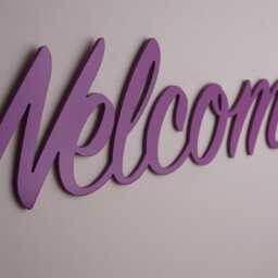 Welcome Metal Sign - Wall Decor Modern Entrance Handmade Steel Sign UK Made - thumbnail 2