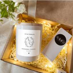 Personalised Wedding Candle Gift For Couple - Bride & Groom Keepsake, Mr Mrs With Name & Date, Favours, Day D??cor - thumbnail 1