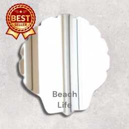 Shell Acrylic Mirror Wall Art Engraved Options - thumbnail 1