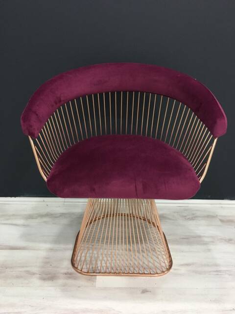 Dining Chairs, Kitchen Velvet Living Room Modern Metal Wire Cafe, Restaurant, Handmade - image 1