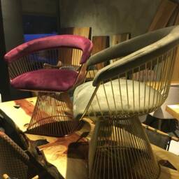 Dining Chairs, Kitchen Velvet Living Room Modern Metal Wire Cafe, Restaurant, Handmade - thumbnail 4