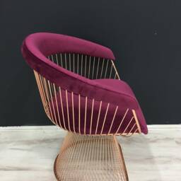 Dining Chairs, Kitchen Velvet Living Room Modern Metal Wire Cafe, Restaurant, Handmade - thumbnail 3