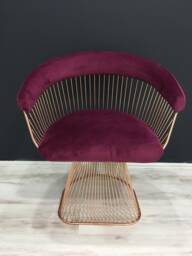 Dining Chairs, Kitchen Velvet Living Room Modern Metal Wire Cafe, Restaurant, Handmade - thumbnail 1