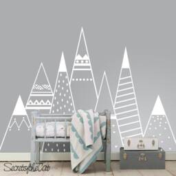 Mountain Nursery Wall Decal - Tribal Geometric Decor - thumbnail 2
