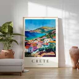 Crete Greece Travel Poster Mediterranean Island Wall Art - thumbnail 2