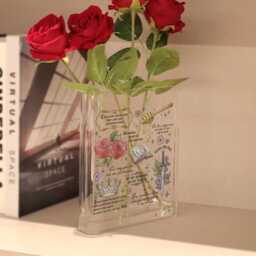 Romantic Fantasy Book Vase, Powerless Bookish Kai Azer I Love You, Fearless Fan Decor, Flower Vase, Book Shaped Decor - thumbnail 2