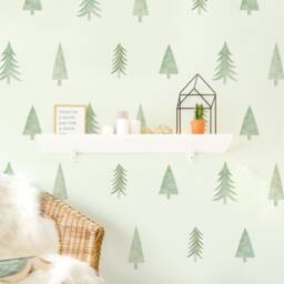 Evergreen Tree Toss - Fabric Wall Decal Mej - thumbnail 1