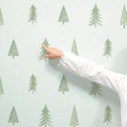 Evergreen Tree Toss - Fabric Wall Decal Mej - thumbnail 3