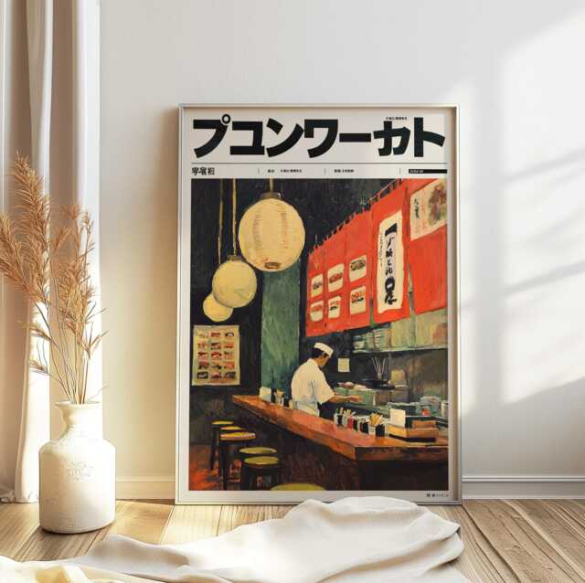 Japanese Sushi Bar Poster, Print, Food Art, Wall Kitchen Decor, Home Decor - image 1