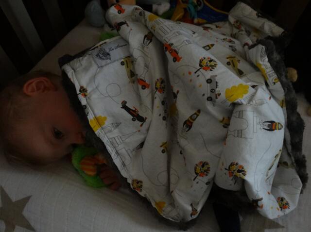 "Airplanes, Race Cars & Rocket Ships Baby Blanket, ""Lancelot" - image 1