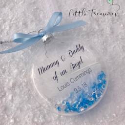 Personalised Baby Loss Memorial Bauble, Glass Ornament - thumbnail 2