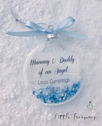 Personalised Baby Loss Memorial Bauble, Glass Ornament