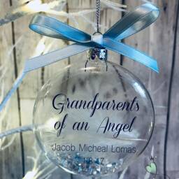 Personalised Baby Loss Memorial Bauble, Glass Ornament - thumbnail 3