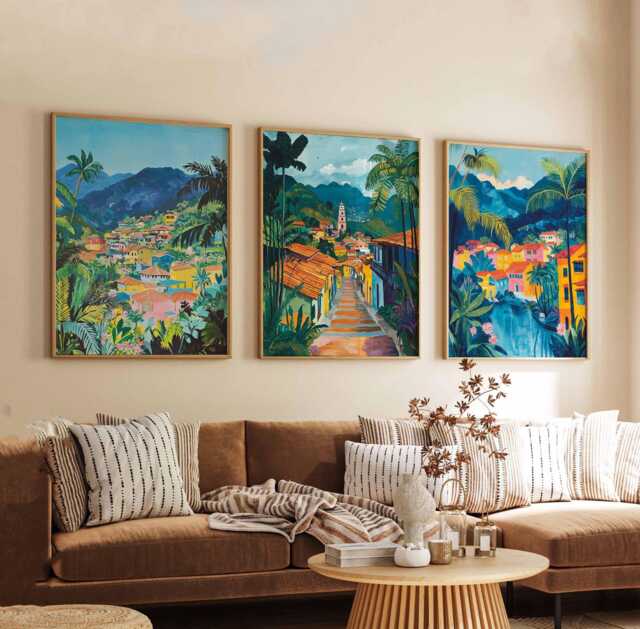 Set Of 3 Medellin Posters, Colombia Prints, Wall Art Set, City Poster Decor - image 1