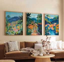 Set Of 3 Medellin Posters, Colombia Prints, Wall Art Set, City Poster Decor - thumbnail 1