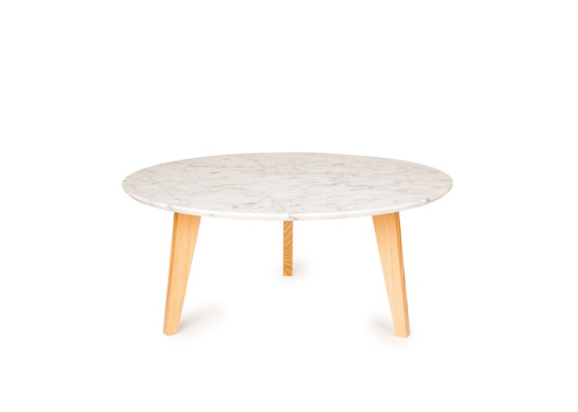 Luna Upcycled Carrara Marble Coffee Table, Douglas Fir Legs - image 1
