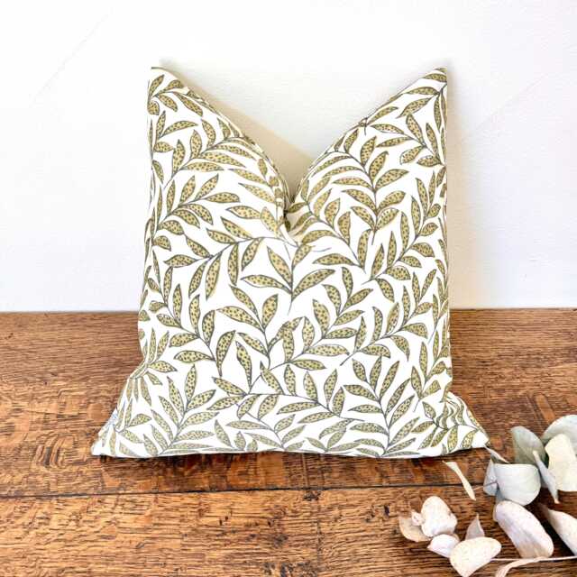 1755. Rasika Willow Leaves Cotton/Linen Cushion Cover, Various Sizes - image 1