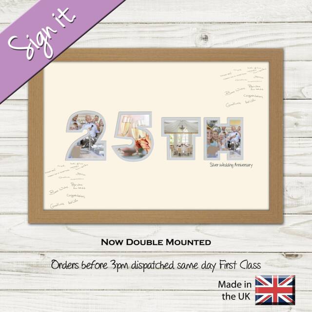 25Th Photo Frame Anniversary Silver Wedding Special Gift Cut Num-880D By Photos in A Word - image 1