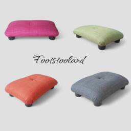 Handmade Low Footstool Little Buttoned Under Desk Footrest With Plastic Feet - thumbnail 2