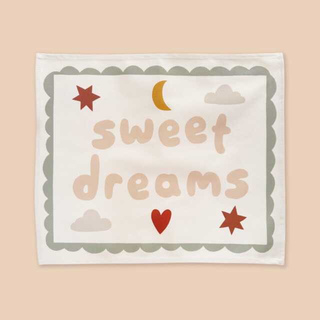 Sweet Dreams Banner, Children's Organic Cotton Wall Hanging, Perfect Kids Bedroom Decor - image 1