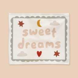 Sweet Dreams Banner, Children's Organic Cotton Wall Hanging, Perfect Kids Bedroom Decor - thumbnail 1