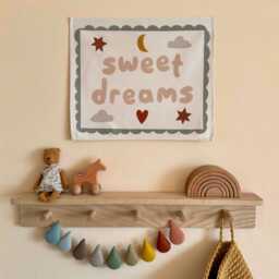 Sweet Dreams Banner, Children's Organic Cotton Wall Hanging, Perfect Kids Bedroom Decor - thumbnail 2