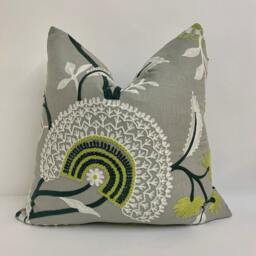 Sanderson - Hakimi Ash Grey Embroidered Cushion Cover Throw Pillow Designer Home Decor - thumbnail 3