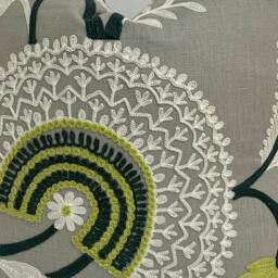 Sanderson - Hakimi Ash Grey Embroidered Cushion Cover Throw Pillow Designer Home Decor - thumbnail 2