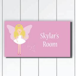 Personalized Kids Door Sign, Fairy Girls Bedroom & Baby Nursery Wall Art - thumbnail 1