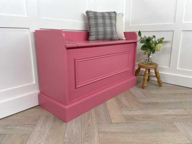3Ft Wide Handmade Backless Storage Bench Solid Wood Hall Seat, Custom Color - image 1