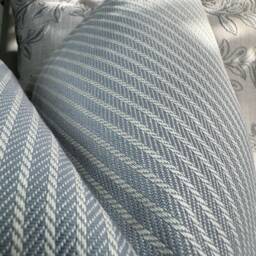 Blue Grey Stripe Cushion Cover - John Lewis Fabric Cotton Blend Nautical Pillow Handmade in UK Sofa Or Bed Accent - thumbnail 3