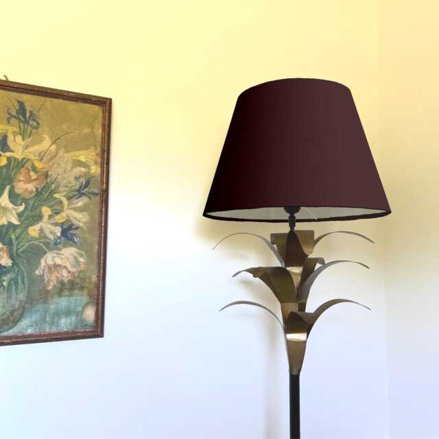 Coffee Brown Cotton Empire Lampshade, Coolie Ceiling Light Shade - image 1