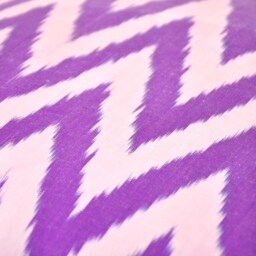 Purple Chevron Ikat Pillow Cover, Handloom Silk Cotton, 20x20 - thumbnail 3