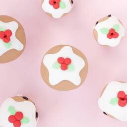 Cute Christmas Pudding Tree Decoration - Handmade Polymer Clay Ornament, Holiday Gift For - thumbnail 2