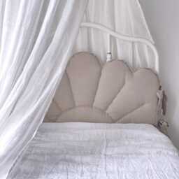 Natural Linen Headboard Cushion With Ties - Single Bed Handmade Beige Padded Pillow, Ikea Minnen & Sagstua - thumbnail 2